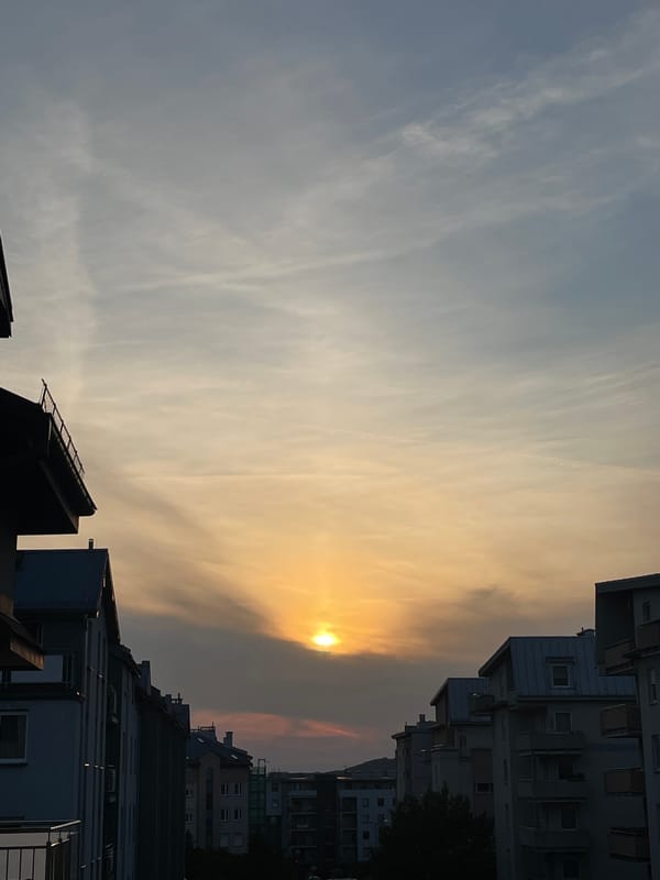 Witness documents dramatic urban sunset with golden skies