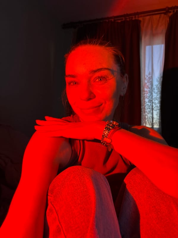Red-lit bedroom selfies and twilight city views, Russia