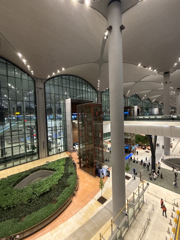 Night scenes captured at Istanbul Airport in Arnavutköy