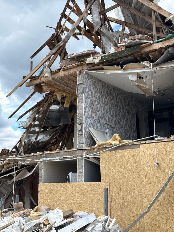 Residential building heavily damaged in Kyiv strike