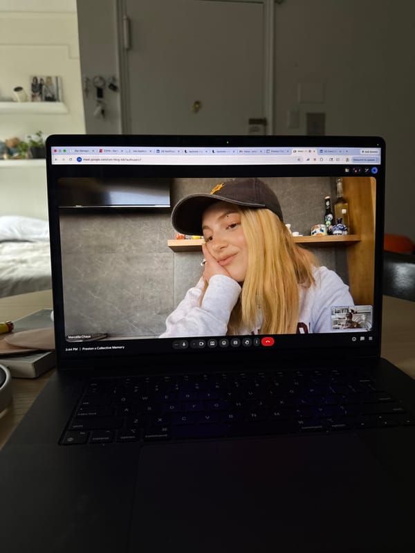 Google Meet call with Marcella Chaya observed in New York