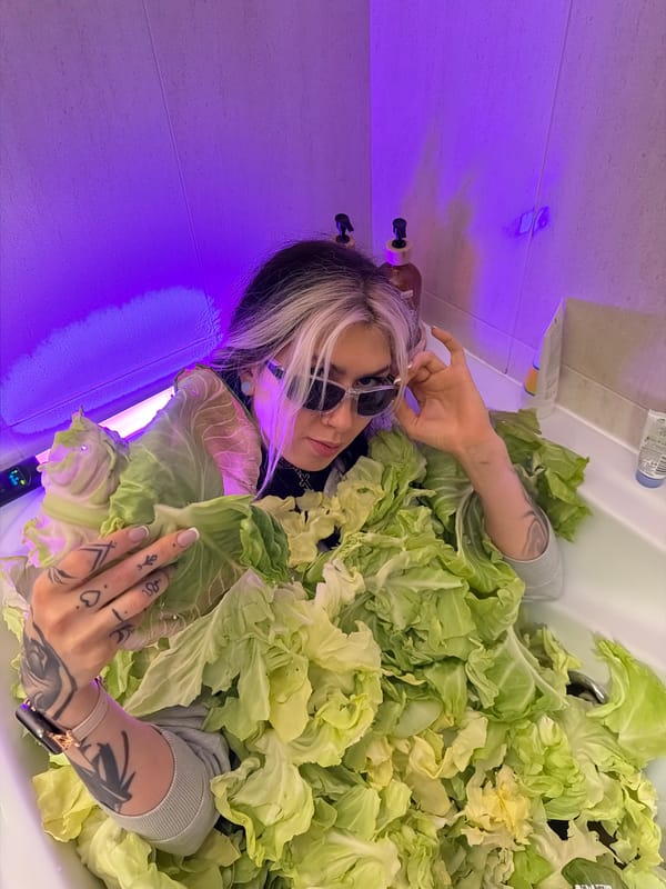 Person bathes in cabbage-filled tub in Budva