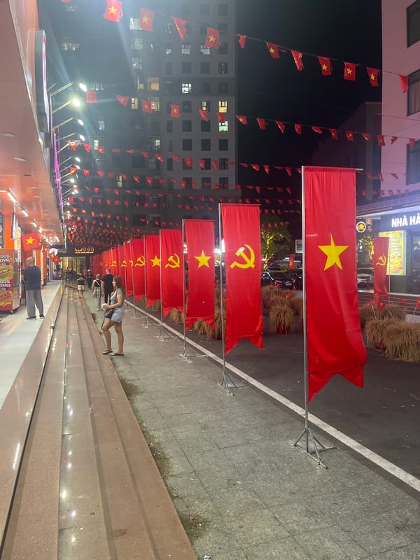 Street flags, fabric flowers, and cotton documented by witness
