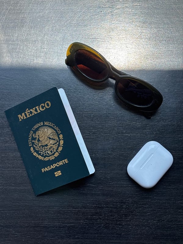 Personal belongings and audio equipment documented across Mexican locations