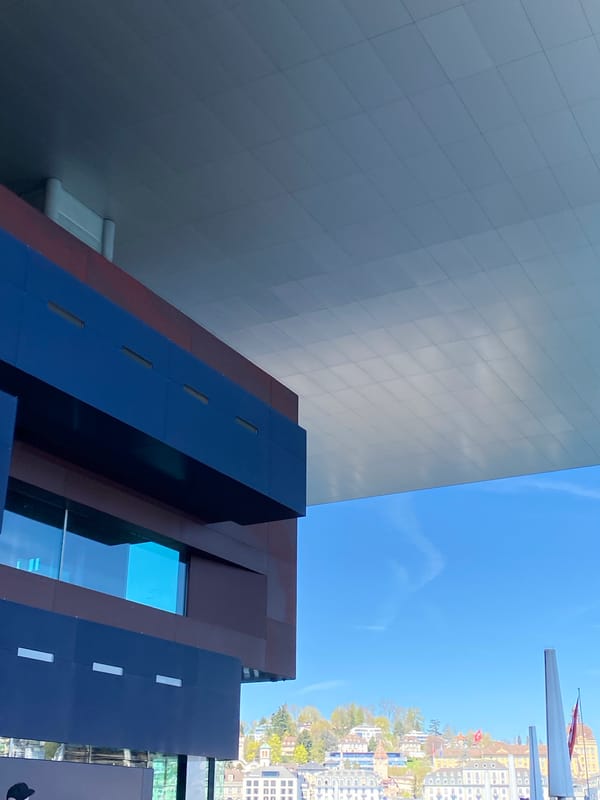 Casual morning scenes documented around Lucerne's waterfront and cultural district