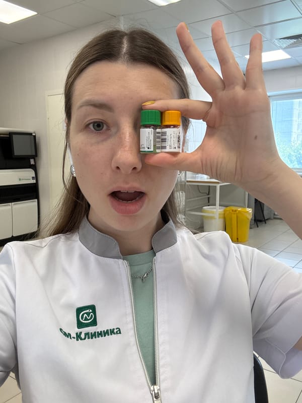 Routine diagnostic work underway at a Moscow medical lab