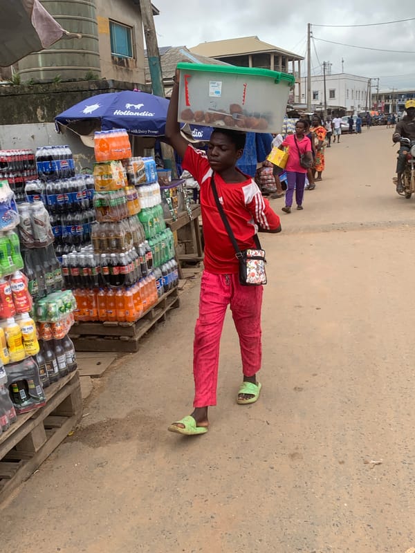Daily life unfolds on busy Shagamu streets