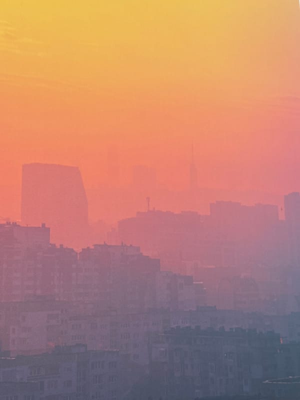 Colorful sunset observed over Sofia skyline Saturday evening