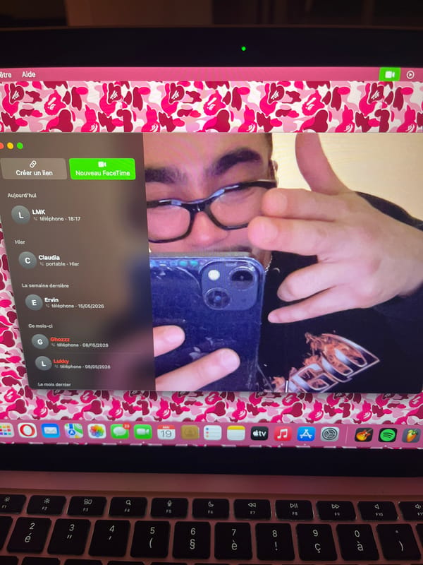 Paris resident enjoys music and video call during evening