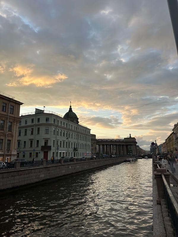 Evening walk through Saint Petersburg's historic canal district