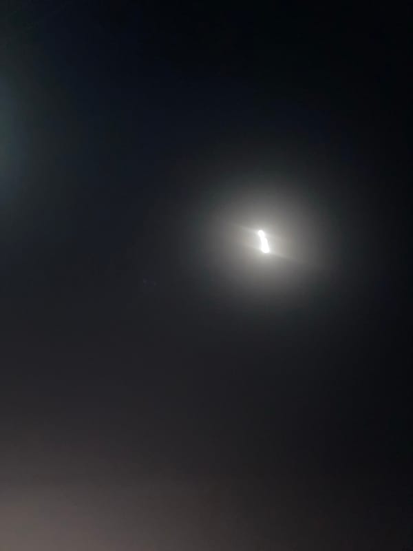 Person documents nighttime activities in low-visibility outdoor environment