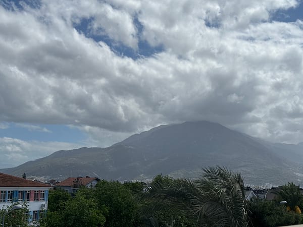 Woman poses for photos in Fethiye Turkey morning