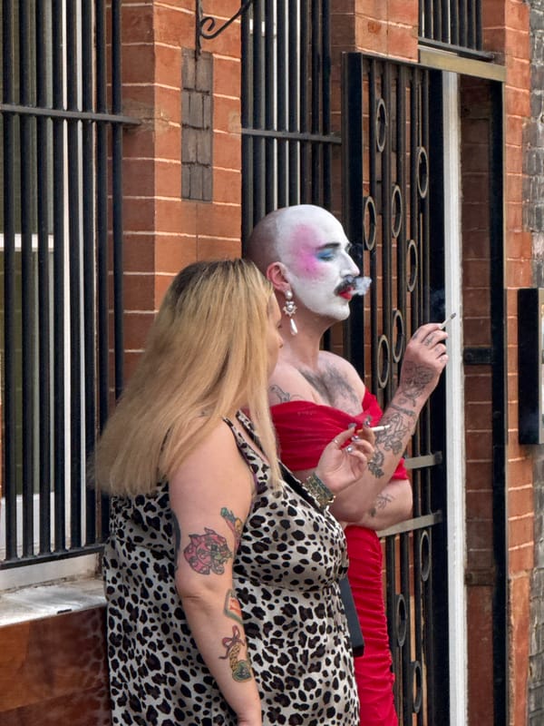 Leopard print and brick: a London street moment