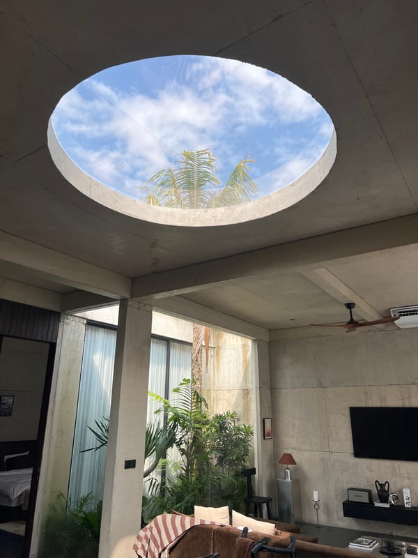 Modern concrete home interior documented in Mengwi, Indonesia