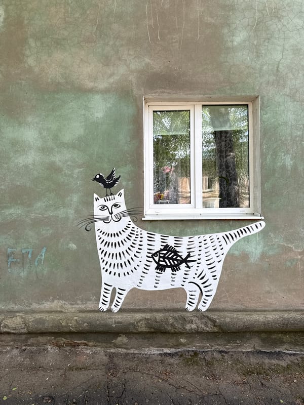 Cat murals brighten building walls across Votkinsk, Russia