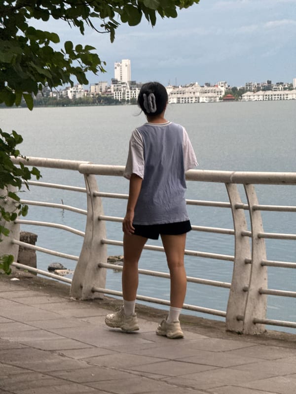 Street-level snapshots around a Hanoi lakeside hotel district