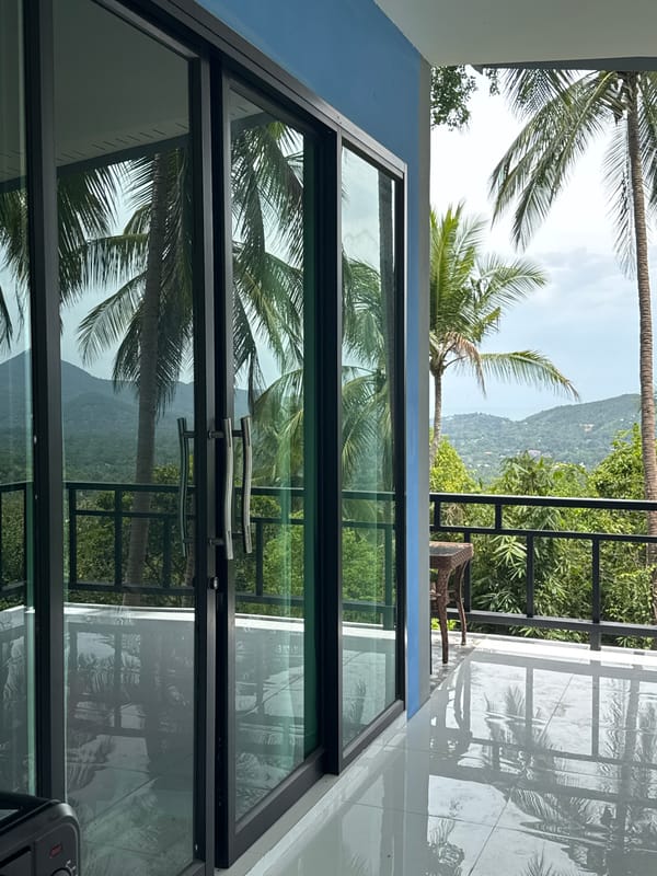 Morning tropical landscape documentation with food preparation in Thailand