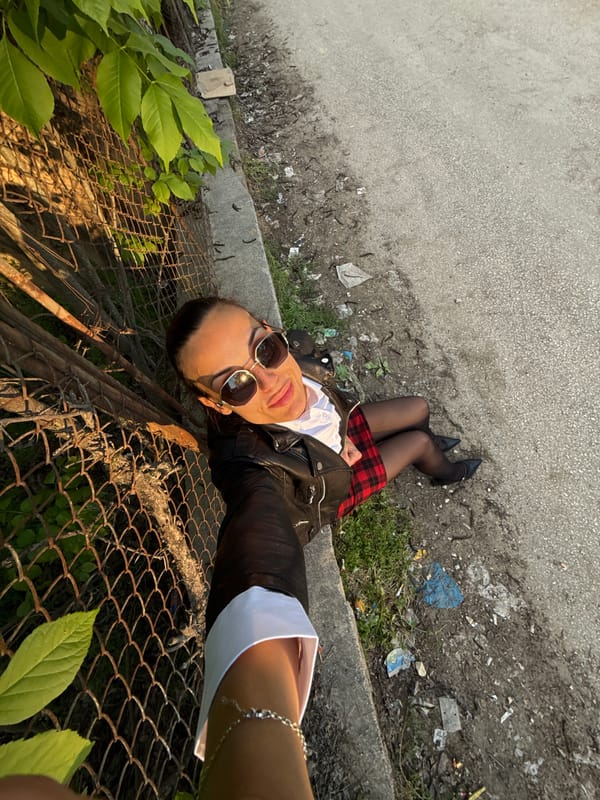 Woman poses for photos in Pleven, Bulgaria