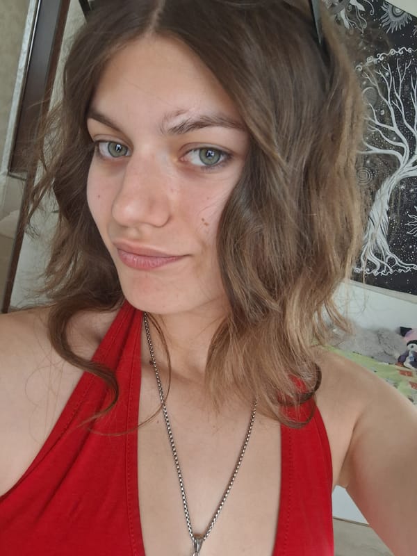 Quick selfie series in red halter top, Panagyurishte