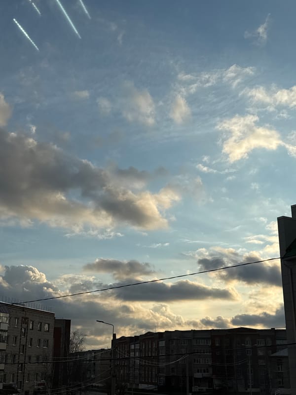 Dramatic sky conditions observed over Chernushka, Russia residential areas