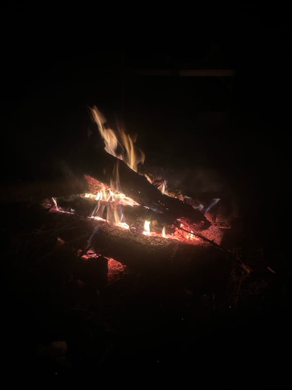 Nighttime bonfire documented in rural Belarus village council area