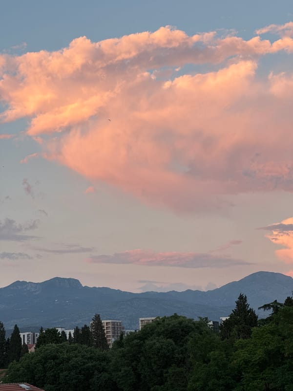 Sunset documented over Podgorica mountains on May 26