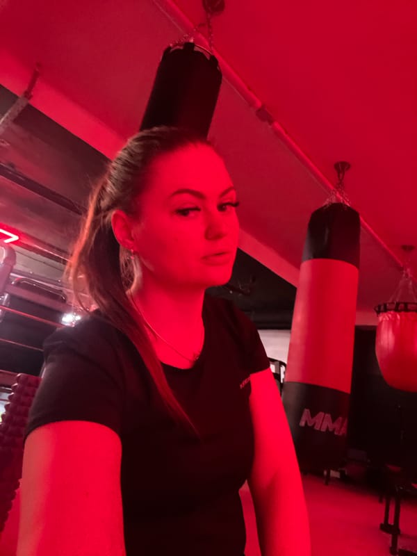 Woman documents workout session at Sevastopol gym facility