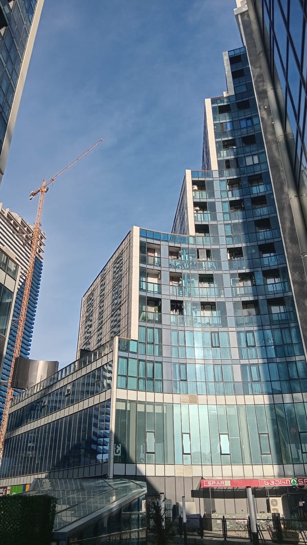 Modern architecture photographed in Batumi, Georgia morning hours