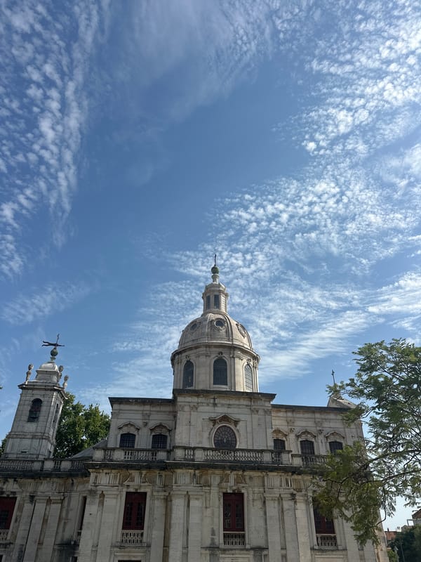Sunny afternoon around Estrela Basilica, Lisbon