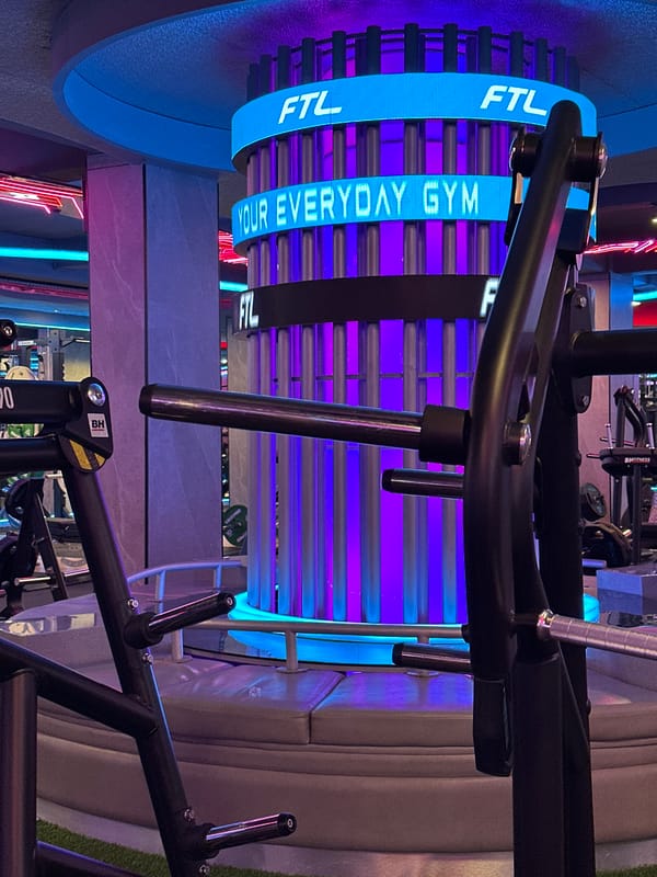 Modern gym and traditional Balinese architecture documented in North Kuta