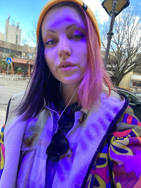 Young woman photographed on street in Bar, Montenegro