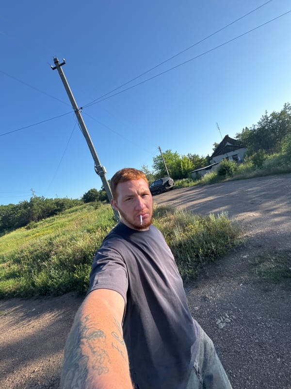 Selfie series on a dirt road, cigarette in hand