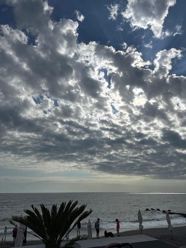 Families enjoy cloudy afternoon at Sochi beachfront despite choppy seas