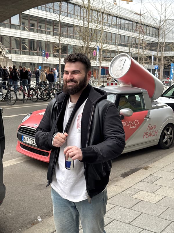 Red Bull promotional Mini Cooper spotted on Munich streets