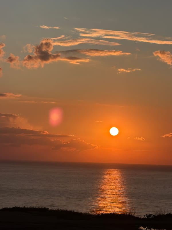 Sunset observed over Black Sea in Anapa, Russia