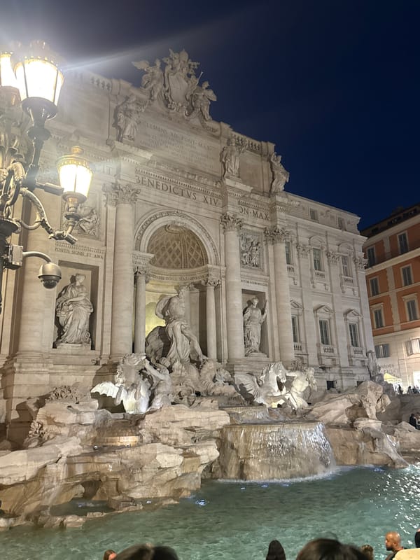 Trevi Fountain photographed at night in Rome