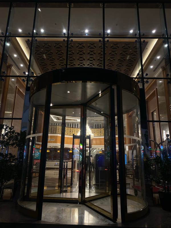 Luxury hotel lobby interior documented in Doha, Qatar