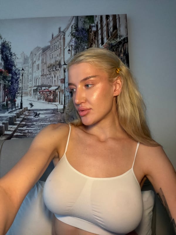 Woman documented in various indoor Belgrade locations