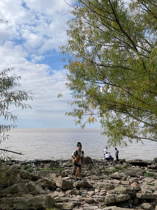 Afternoon scenes captured near Yrigoyen waterfront and park areas