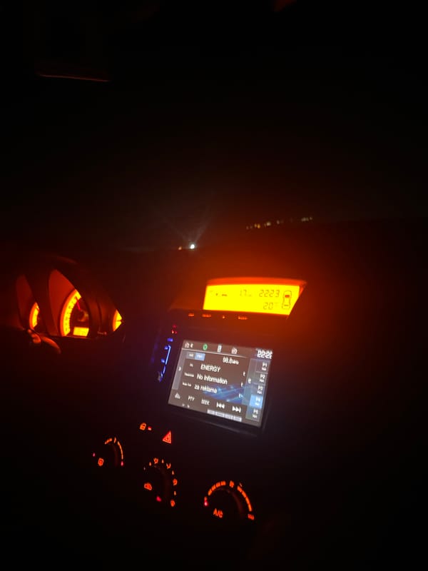 Nighttime drive documented through Blagoevgrad, Bulgaria dashboard views