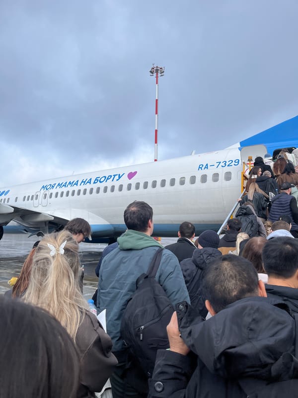 Passengers board aircraft with personalized message in Khimki