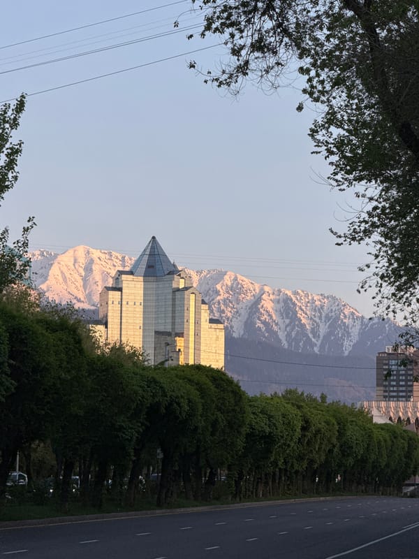 Traffic jam observed in Almaty during sunset hours
