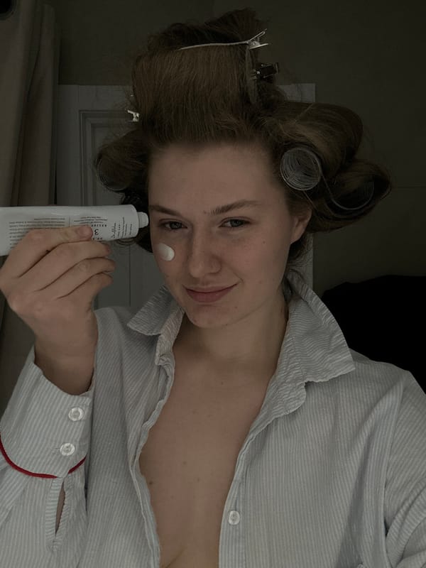 Woman follows nighttime skincare routine in Kazan home
