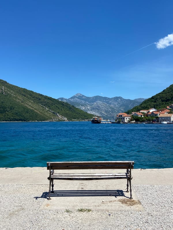 Ferry crossing at Lepetane on a clear Bay of Kotor morning