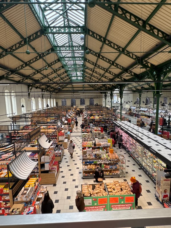 Grocery store interior documented in Sofia, Bulgaria