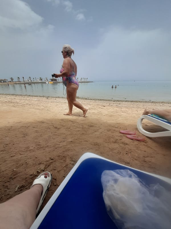 Beach tourism activity captured at Hurghada resort area