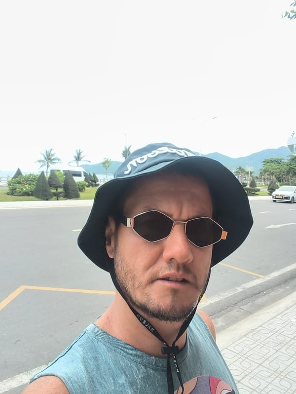 Selfie on a landscaped Nha Trang street