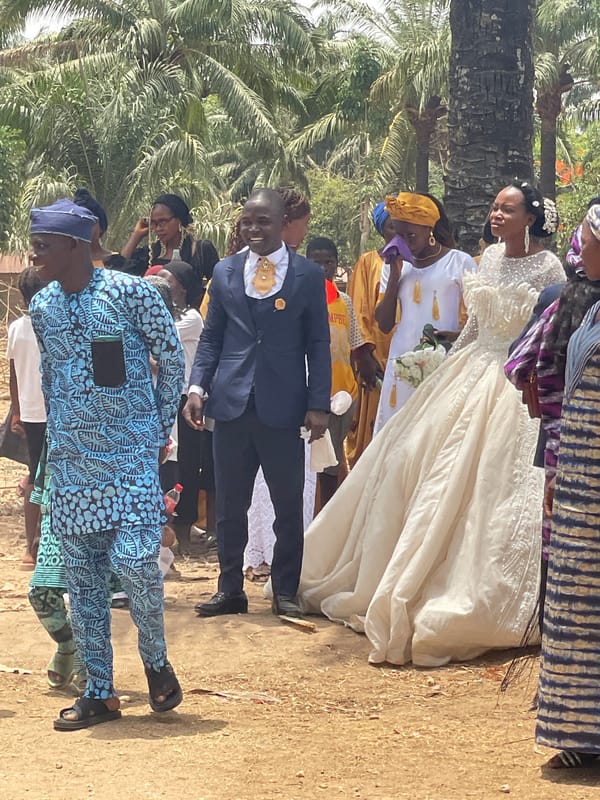 Outdoor wedding celebration held in Washo, Nigeria