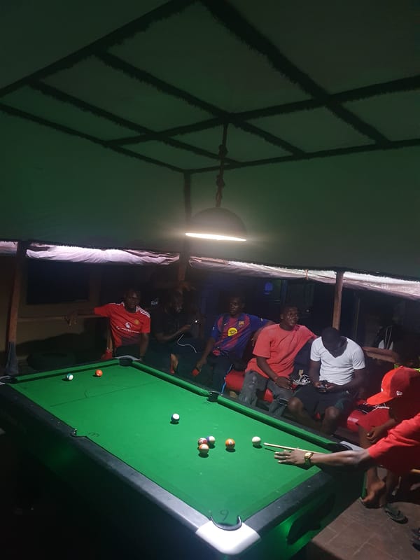 Evening pool game captured at Lokoja recreation venue