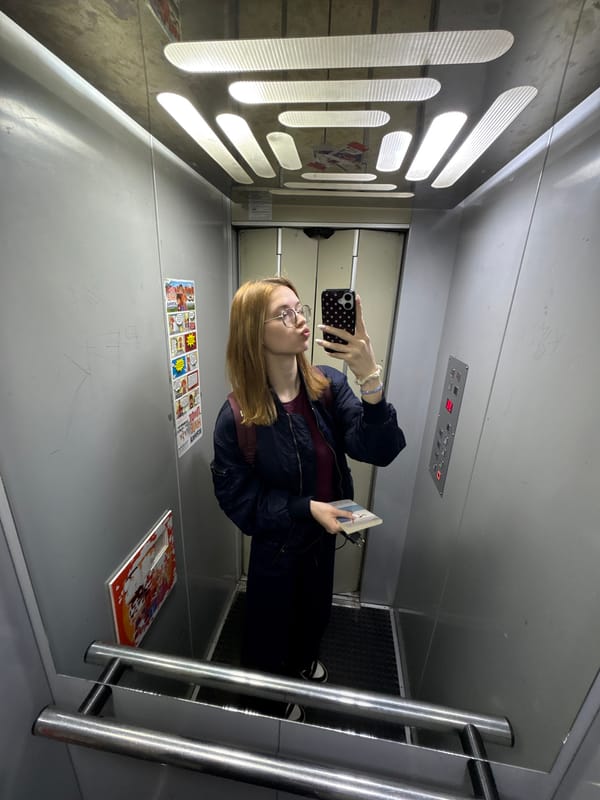 Young woman travels through spring Belgrade during afternoon hours